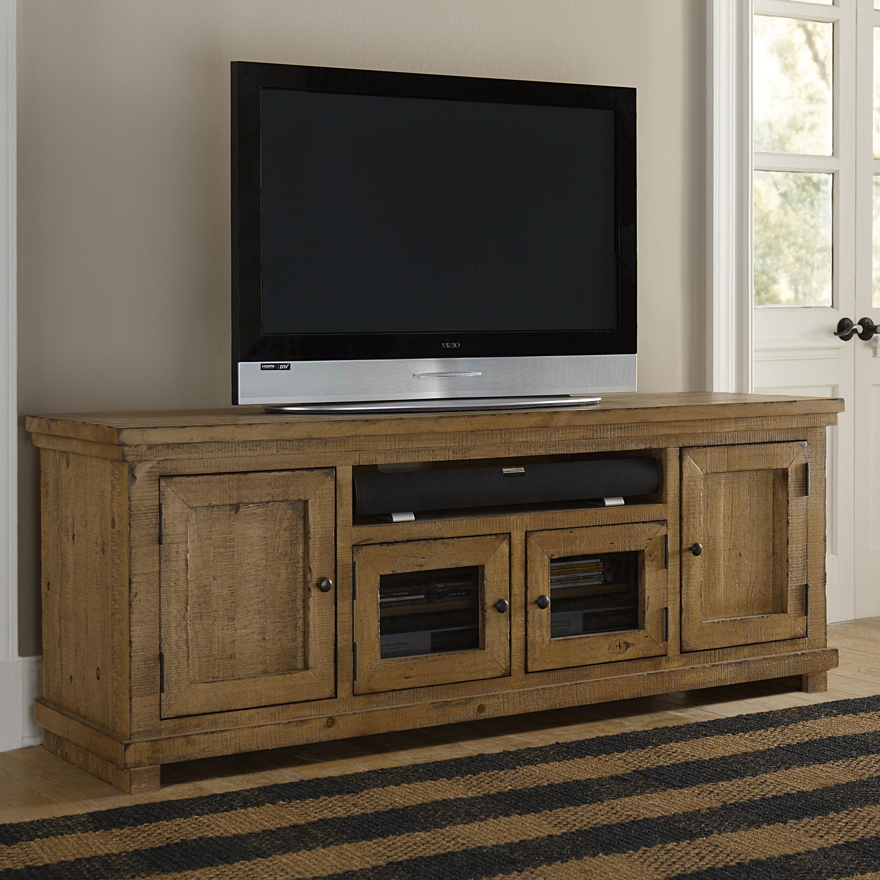 Progressive Furniture Willow Large 74" Distressed Pine Media Console